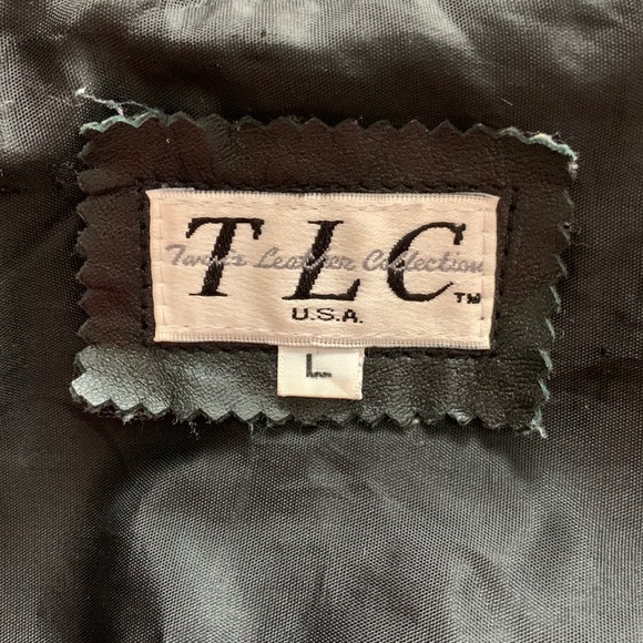 Vtg 80s rare unique leopard checked leather new wave  batwing wrap jacket L - Picture 11 of 15